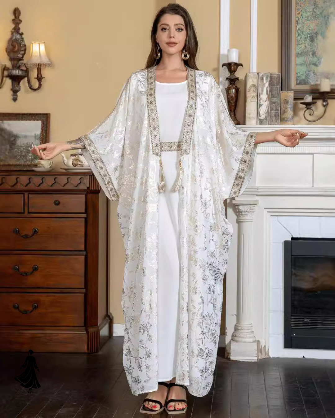 Shimmery Bronzing One-Piece Abaya Dress – Elegant & Graceful