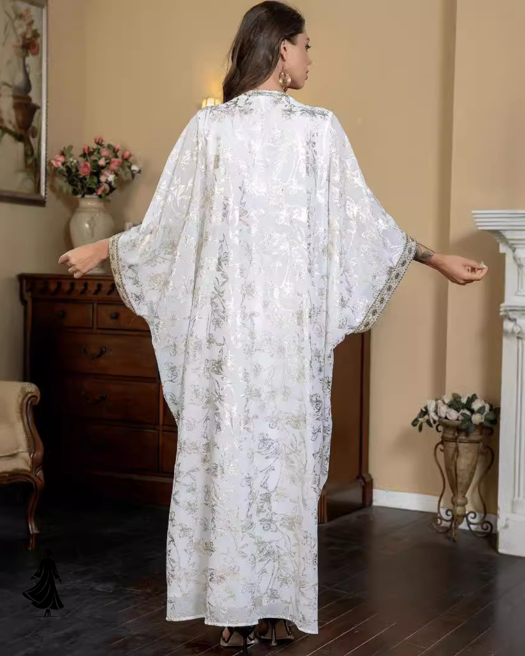 Shimmery Bronzing One-Piece Abaya Dress – Elegant & Graceful